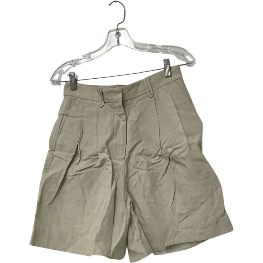 Massimo Dutti Womens Bermuda Shorts EU 34 US 2 Linen Beige Pleated 5035/535 NWT